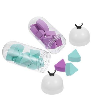 Balacoo 2 Capsule Bottle Beauty Egg Women Makeup Sponge Makeup Blenders Cushion Foundation Concealer Cream to Powder Foundation Wet Dry Use Puff Hydrophilic Polyurethane Face Can 20x7cm As Shown 1