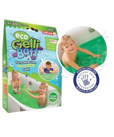 Eco Gelli Baff Green 1 Bath or 6 Play Uses from Zimpli Kids Magically turns water into thick colourful goo Sustainable Recyclable Children's Bath Toy Make your own Science Experiment Non-Toxic Eco Green