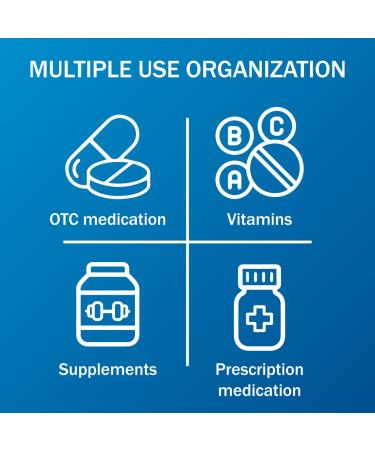 Amazon Basic Care 7-Day Pill Organizer & Medicine Box - Medium Compartments, Black - Buy Online on GoSupps.com