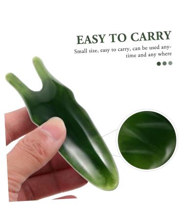 Fomiyes 3 Set Massage Scraping Tool - Jade Gua Sha Plates & Comb for Scalp Relief & Trigger Point Massage - 12x4cm Green - Buy Online on GoSupps.com