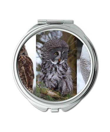 YENDOSTEEN Mirror Travel Mirror owl eyes gatsby owl bird pocket mirror portable mirror