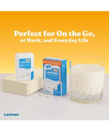 Lactrase Tablet Dispenser #1 Lactase Brand in German Pharmacies Strong 6 000 FCC Lactase Units 60 Fast-Acting Pills for Lactose Intolerance Enjoy Dairy Again Standard (60 Count) - Buy Online on GoSupps.com