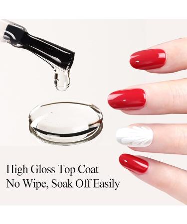 Imtiti Gel Nail Polish Top Coat - No Wipe Top Coat Glossy Shine Finish Long Lasting 15ML UV/LED Soak Off Clear Gel Nail Polish Manicure at Home Glossy Top Coat - Buy Online on GoSupps.com