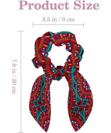 6 Pieces Hair Scrunchies Bow knot Scrunchy Scarf Scrunchies Ponytail Holder Ties Bands Accessories for Women Hummingbird Red Flower Green Leaves Multi-colored 06 - Buy Online on GoSupps.com