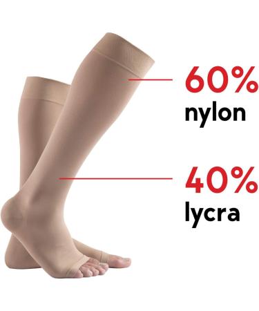 Lauma Medical Compression Knee Stockings Class 2 - 23-32 mmHg Open Toe S-Size Beige for Varicose Veins & Swelling Relief - Buy Online on GoSupps.com