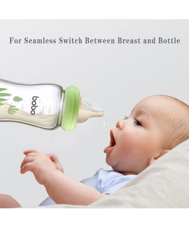 YOHKOH Natural Glass Baby Bottle Gift Set, Anti-Colic, Wide Neck, 8.8oz (Pack of 4) Green - Buy Online on GoSupps.com