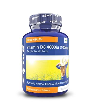 Vitamin D 4000iu 360 Micro Tablets. Vegetarian Society Approved. 12 Months Supply. Vitamin D3 Supports Bone Health and Your Immune System Jar of 4000iu 360 Tablets