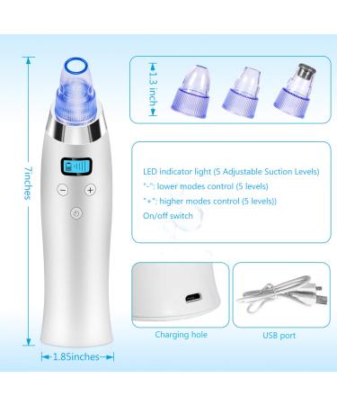 Comezy Blackhead Remover Pore Vacuum with 4 Probes | Electric Suction Extractor Kit | 5 Adjustable Suction Levels | USB Rechargeable | Facial Skin Cleaner for Men & Women - Buy Online on GoSupps.com