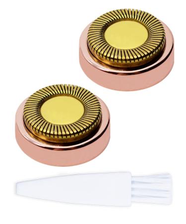 Replacement Heads for Finishing Touch Flawless Facial Hair Removal Shaver for Women, Rose Gold - Pack of 2