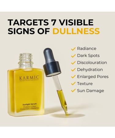 Karmic Skin Brightening Vitamin C Face Serum: With Saffron & Vit. E | Hydrate & Reveal Bright Glowing Skin | Correct Dark Spots | Treat Hyperpigmentation | Organic Facial Oil Skin Care | Women & Men - Buy Online on GoSupps.com