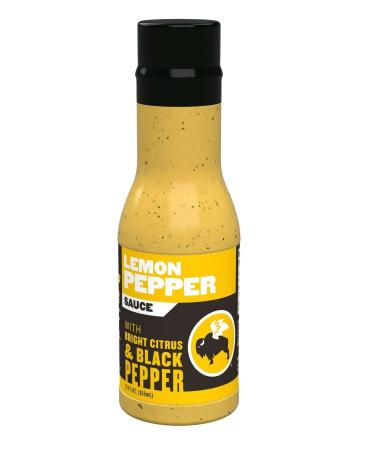 Al Amin Foods Lemon Pepper Sauce with Bright Citrus and Black Pepper 1 Bottle 12 fl.oz 355g By Buffalo Wild Wings