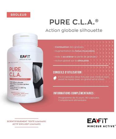 EAFIT Slimming - Pure CLA DUO - Firming fat burning - Helps to slim the figure - Limits the formation of fatty tissues - Rich in CLA - 2 x 90 capsules - Dietary supplement suitable for sports - Buy Online on GoSupps.com