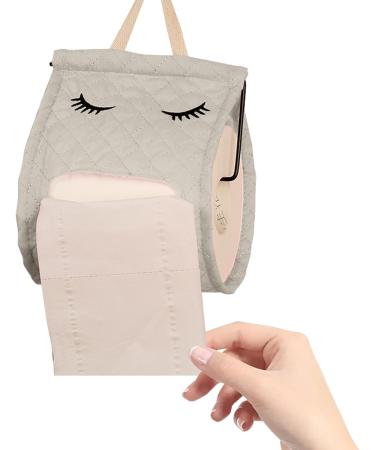 Toilet Paper Roll | Cotton Cute Eyelash Shape Toilet Roll Holder | Toilet Paper Dispenser Box for Camping Bathroom RV Car Travel No Glue or Drill Needed Gray - Buy Online on GoSupps.com