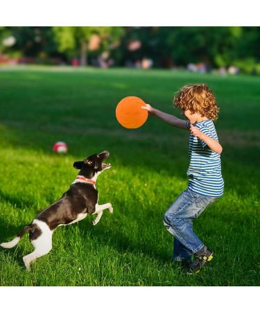 Suaywo 3 Pack 15cm Bite-Proof Dog Frisbee Toys | Durable Rubber for Training & Play - Orange Green Purple - Buy Online on GoSupps.com