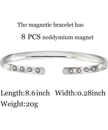 Copper Bracelets for Arthritis Relief | Magnetic Joint Pain & Migraine Therapy | Adjustable Size & Gift Box | Elegant Silver Finish - Buy Online on GoSupps.com