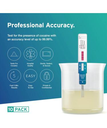 Aydmed 10-Pack Cocaine Rapid Drug Test Dip Cards | 150ng/mL Cut-Off Level | Urine Test for Coke, Crack | Professional Drug Tests - Buy Online on GoSupps.com