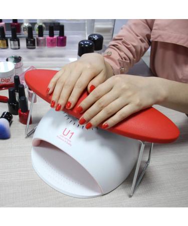 Feadem Nail Arm Rest - Waterproof Wear-Resistant Microfiber Leather Hand Pillow for Salon Manicure - Red - Buy Online on GoSupps.com