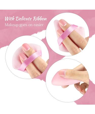 2 Pcs Triangle Velvet Makeup Powder Puffs Set - Pink & Black | Soft Velour Beauty Triangle Face Puffs for Setting Loose Powder, Under Eye Makeup Applicator - Buy Online on GoSupps.com