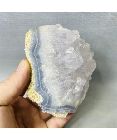 Natural Crystal Rough Natural Gemstone Blue Lace Agate Amethyst Crystal Cluster Blue Chalcedony Specimen Reiki Rock Crystal with Stone - (Color: Weight 575g 110mm) - Buy Online on GoSupps.com