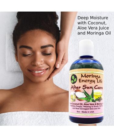 Moringa Energy Life After Sun Care Oil 8 oz Soothes Skin from Sun Exposure with Coconut Oil Aloe Vera Juice Moringa Oil for Skin and Hair - Buy Online on GoSupps.com