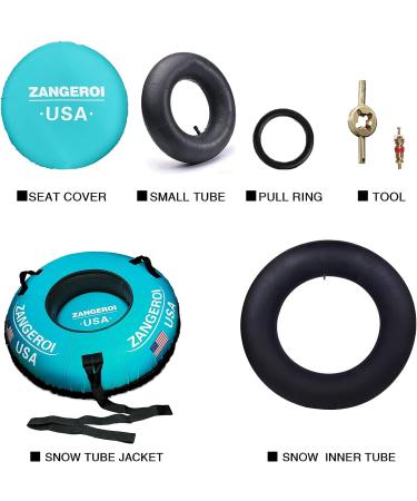 47 inch Heavy Duty Snow Tube for Kids and Adults - Inflatable Sled with Cover | Light Blue - Buy Online on GoSupps.com