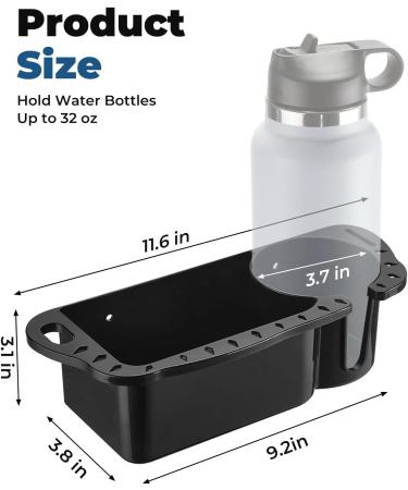 kemimoto Boat Caddy Organizer - Marine Cup Holder for Bass Boat, Kayak, Pontoon & Jon Boat - Fishing Cabin Storage - Universal Fit - 1 pc Black - Buy Online on GoSupps.com