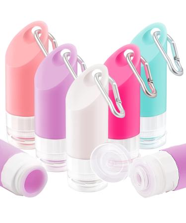 Romlon 5Pcs Travel Size Bottles - 2oz/58ml Portable Silicone Travel Bottles for Toiletries Leakproof Squeeze Bottles TSA Approved Travel Accessories for Hand Sanitizer, Shampoo, Body Wash