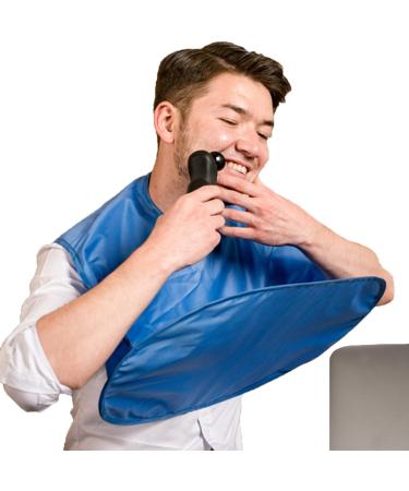 MENFENG Hair & Beard Bibs Beard hair catcher for sink with Two Hooks Family's beard apron Beard trimming catcher bib for Shaving & Hair Clippings Keep Hair & Beard Off Clothes and Floor. Latest(blue)
