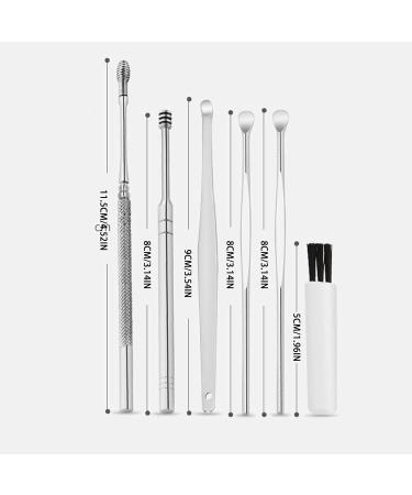 Portable Earwax Removal Kit 6 Pc Stainless Steel Ear Pick Earwax Cleaning Tool with A Customized Storage Box/1685 - Buy Online on GoSupps.com