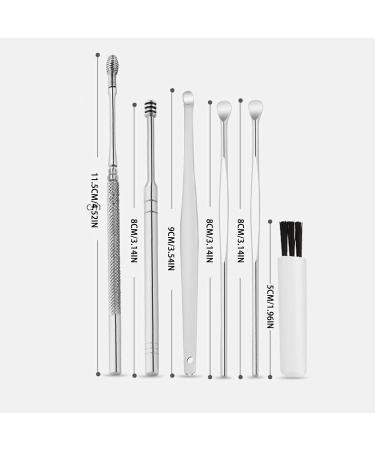 Portable Stainless Steel Earwax Removal Kit - 6 Pc Ear Pick Set with Customized Storage Box - Buy Online on GoSupps.com