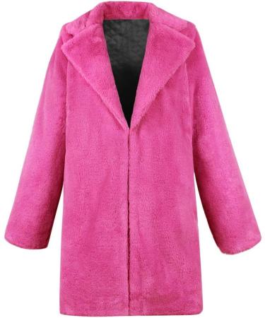 Buy Hanxiulin Oversized Plush Jacket for Women | Warm Fleece Hoodie & Outdoor Transition Jacket - 3XL Pink - Buy Online on GoSupps.com