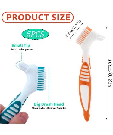 Qunliujiao 5 Piece Prosthetic Toothbrush Set | Denture Cleaner & Prosthesis Brush for Optimal Oral Care - Buy Online on GoSupps.com
