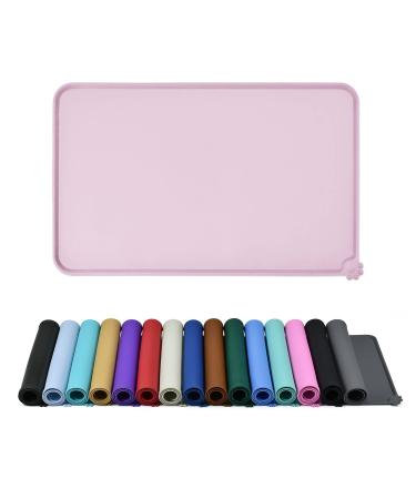 Reopet silicone feed mats for pets - waterproof dog and cat space mats with elevated edges - dog and cat bars - choose sizes 53 x 37 cm (1 -pack) thistle