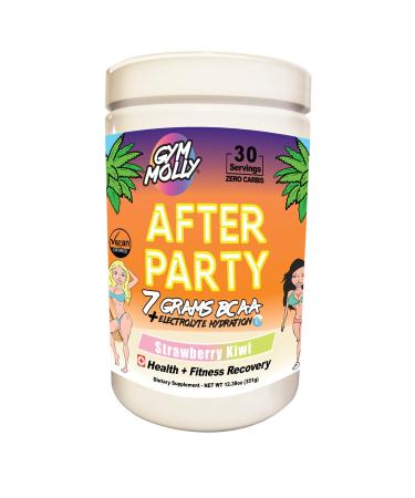 Gym Molly After Party 7g Vegan BCAA Powder - Workout Drink Supplement for Fitness Recovery | Contains Coconut Electrolytes and Zero Carbs Sugar or Calories | Caffeine Free | Strawberry Kiwi