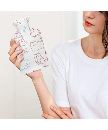 White Cat Hot Water Bottle with Plush Cover - Hand Warmer for Adults & Children | 26.5x15.3cm - International Shipping - Buy Online on GoSupps.com