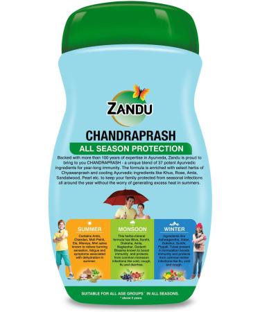 Zandu Chandraprash All Season Protection 2x Immunity* Blend of 37 Ingredients Chyawanprash Herbs + Cooling Ingredients No Refined Sugar & Ideal for Winter Monsoon & Summers 900g Black 1 count (Pack of 1) - Buy Online on GoSupps.com