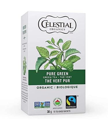 Celestial Seasonings Pure Green Organic Green Tea (Pack of 6) White Pure Green Tea