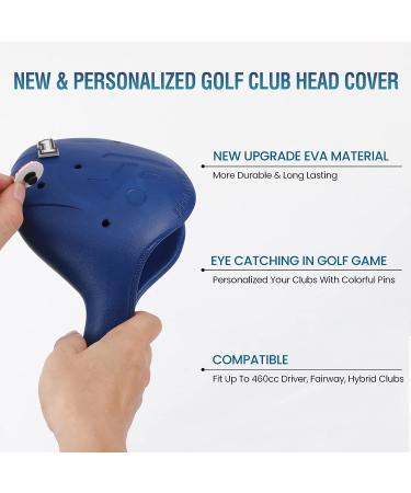 FRANKTECH Golf Club Covers - 4pcs EVA Plastic Headcovers for Driver, Woods, Hybrid - Washable, Easy On/Off - Funny Black Set - Buy Online on GoSupps.com