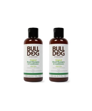 Bulldog Mens Skincare and Grooming for Men Original Beard Shampoo and Conditioner 6.7 Ounce Pack of 2