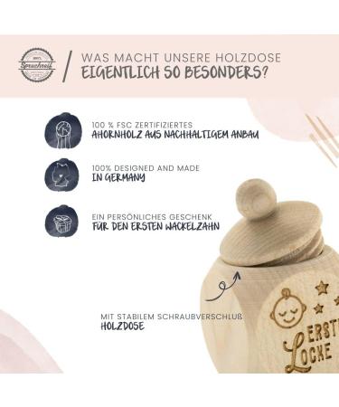 Premium Engraved Wooden Milk Tooth Box for First Curl - Emotional Slogan Keepsake Storage Box for Babies - Perfect Gift for Birth - Buy Online on GoSupps.com