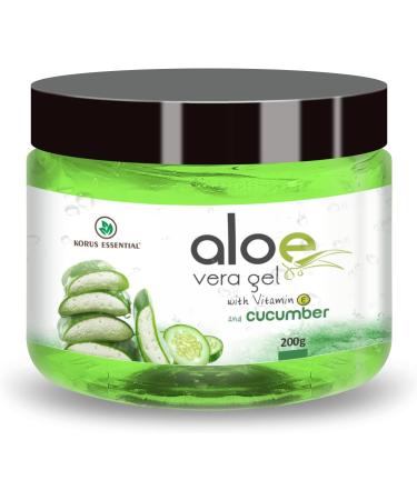 Pure Aloe Vera Gel with Cucumber and Vitamin E | For Skin and Hair – 200g Pack