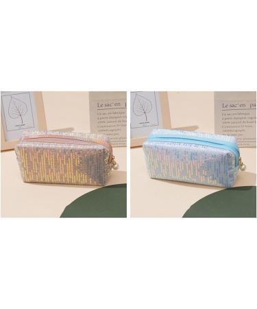 New Embroidered Sequin Makeup Bag with Large Capacity High Appearance Cute Portable Storage Bag Washing Bag (Gold) - Buy Online on GoSupps.com