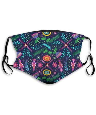 riou Cotton Face Mask with Motif Washable Reusable Breathable Dustproof Mouth and Nose Protection Face Covering