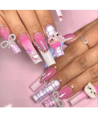 40 Pcs Cute Nail Charms for Acrylic Nails - Resin Cartoon Rhinestone Kawaii Nail Jewelry DIY Craft Accessories - 0.55 x 0.43 inch - Buy Online on GoSupps.com