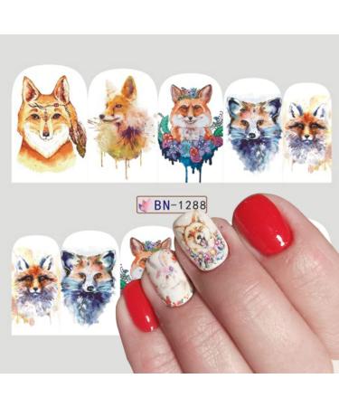 Fox and Sunflower Nail Art Sticker Set | Water Transfer Decals for Spring Designs | Nail Supplies for Acrylic Nails | Cute Animal and Floral Designs - Buy Online on GoSupps.com