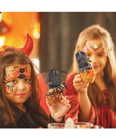 Dtzzou 24pcs Halloween Cupcake Toppers Halloween Cupcake Picks for Halloween Party Decorations Halloween Supplies - Buy Online on GoSupps.com