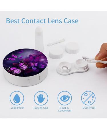 Purple Butterflies Contact Lens Case | Travel-Friendly Lens Care Box | Durable Plastic Design - Buy Online on GoSupps.com