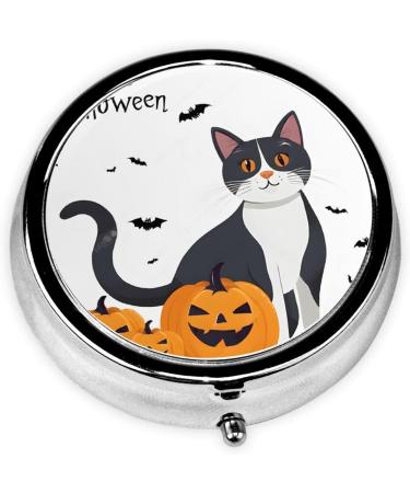 Happy Halloween Trick Or Treat Mini Round Pill Box | 3 Compartment Portable Pill Organizer for Travel Home & Office - Buy Online on GoSupps.com