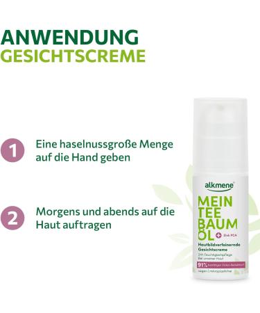 Alkmene alkmene My Tea Tree Oil Face Cream 2 x 50ml Blemish Reduction Confirmed to 91% - Natural Vegan & Climate Neutral Tea Tree Oil - 24 Hour Moisturizer for - Buy Online on GoSupps.com