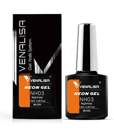 Venalisa 7.5ml Neon Orange Color Nail Gel Polish For Nail Art Manicure Top Coat Soak Off Enamel UV Gel Varnish - Buy Online on GoSupps.com